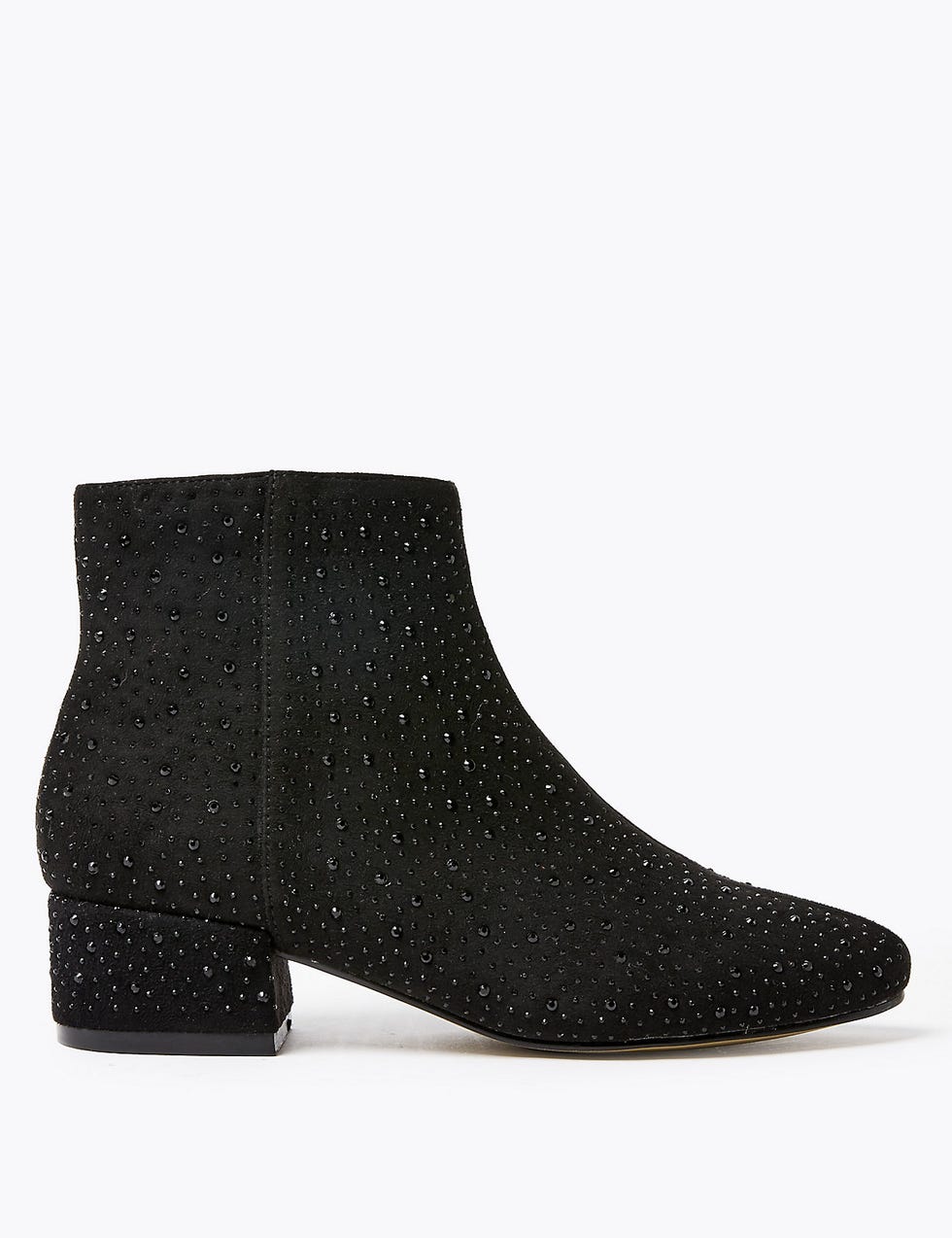 Embellished Low Block Heel Ankle Boots