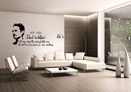 Adesivo da parete: Paul Walker e una sua citazione