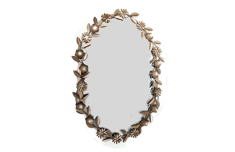 Rose Gold Oval Wall Mirror
