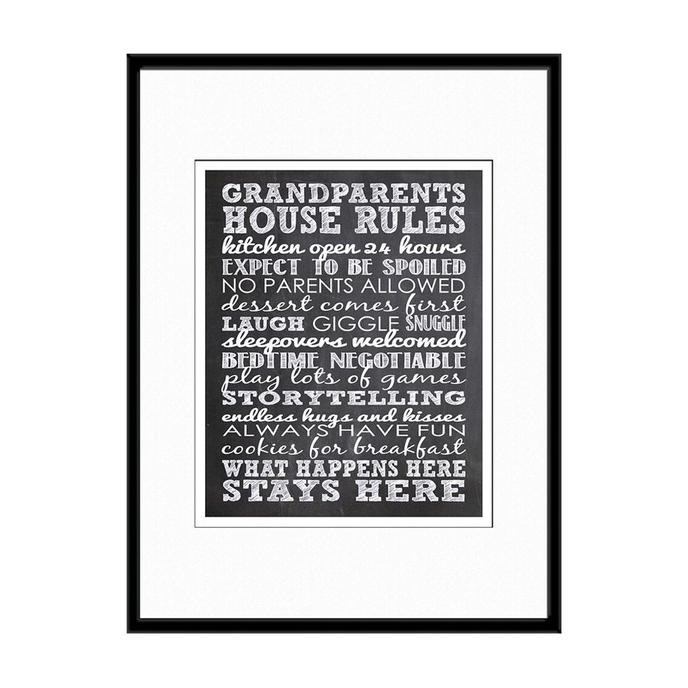 Grandparents House Rules Chalkboard Print 