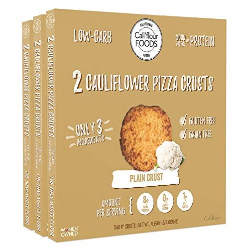 Cali'flour Foods Pizza Crust (Plain, 3 Boxes, 6 Crusts) 