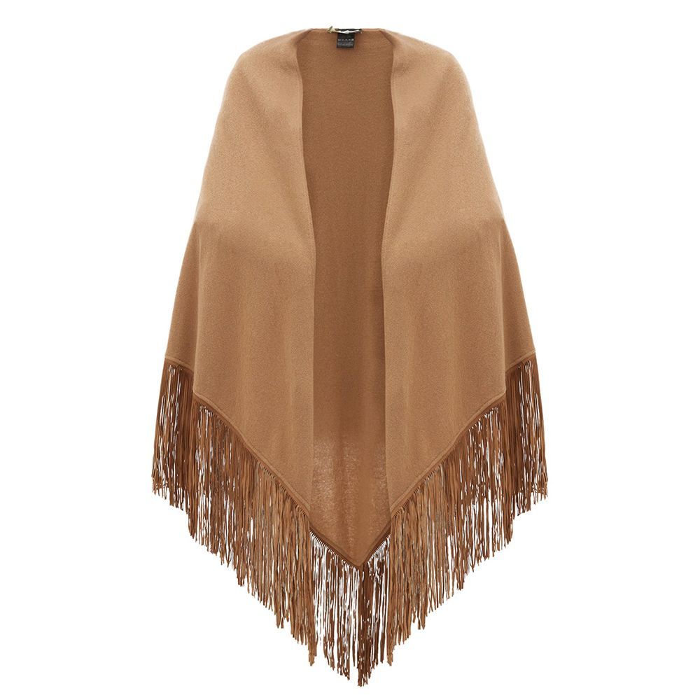 Suede-Tassel Cashmere shawl