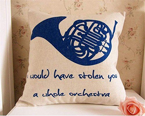 45 x 45CM How I Met Your Mother Blue French Horn Linen Cushion Cover Pillowcase/Copricuscini e federe ;FW892HJT23T425265