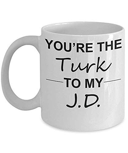 The Turk To My JD - Tv Show Scrubs Merchandise 11-oz Doctor Surgeon John Michael J.D. Dorian Christopher Turk Coffee Cocoa Tea Mug Cup Perfect Gift for Scrubs Fan