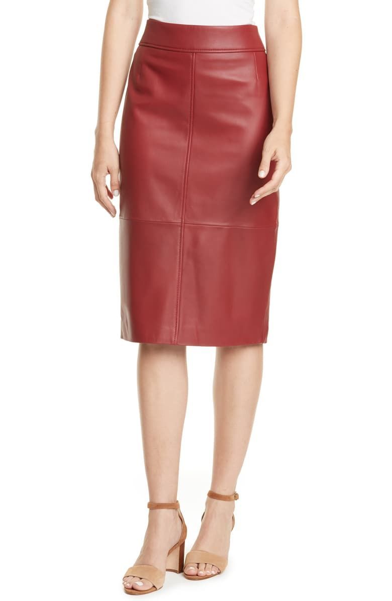 Selrita Leather Pencil Skirt