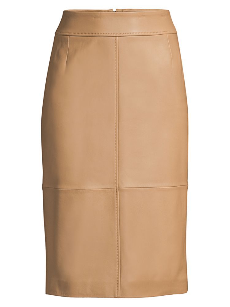 Selrita Lamb Leather Pencil Skirt
