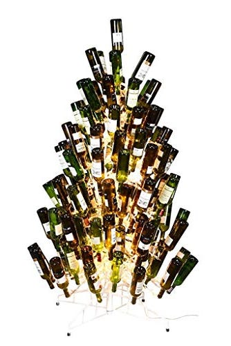 White Wine Bottle Tree With 200 Miniature Lights