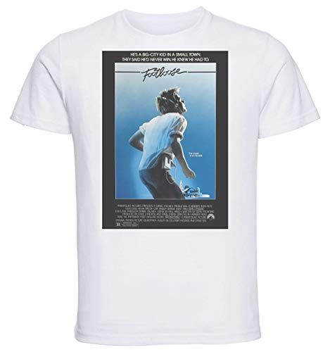 Instabuy T-Shirt Unisex - Maglietta Bianca - Locandina Film - Footloose Taglia Large