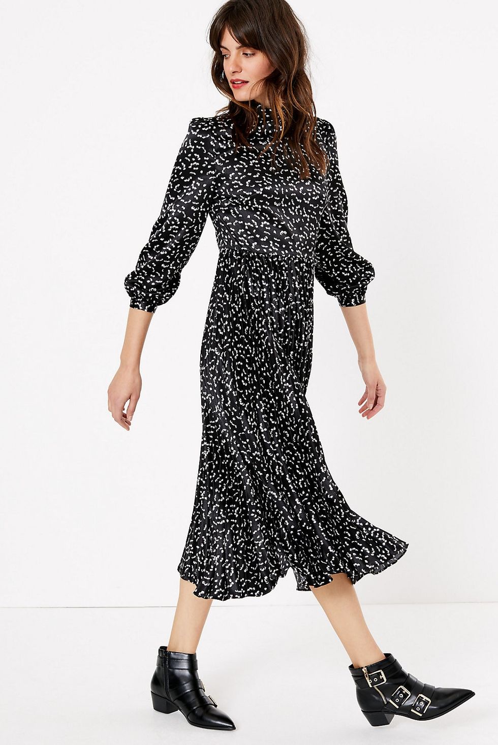This M&S printed satin dress is perfect for all occasions