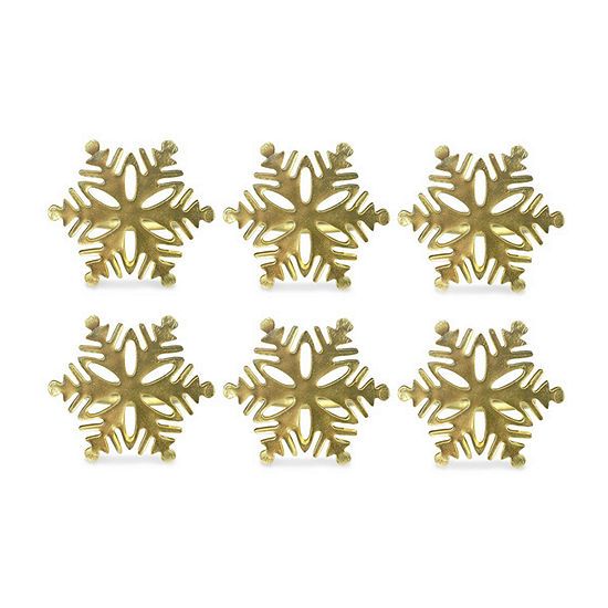Gold Snowflake Napkin Rings