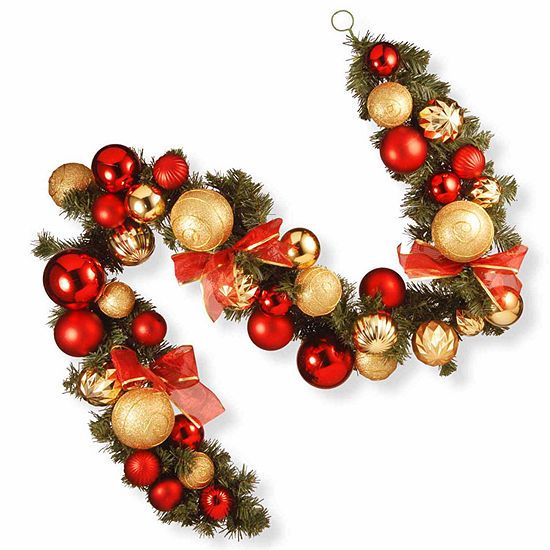 Red And Gold Ornament Garland