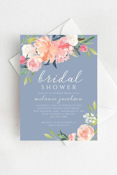 Blue Bridal Shower Invitations
