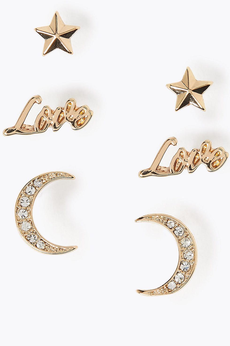 3 Pack Moon Earrings