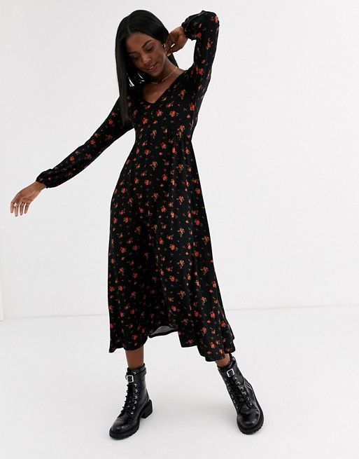 new look long sleeve maxi dress