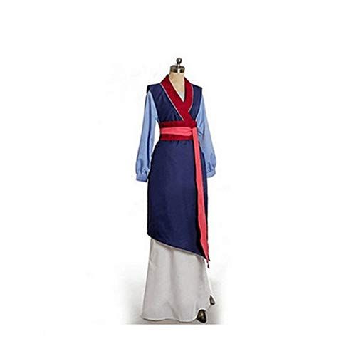 Baige Abito Blu Scuro Mulan, Costume Cosplay Kimono, Costume Pieno Anime Femminile, Costume (Adulto)