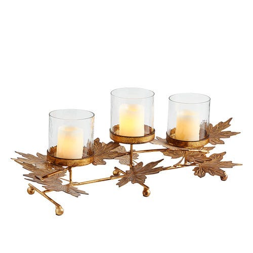 Candle Holder Tray; Decorative Candle Holder for Table Centerpiece; Coffee Table Décor; Mantel Décor; Ideal Gift Wood Candle Holders for Tealight Candles Set of 3 