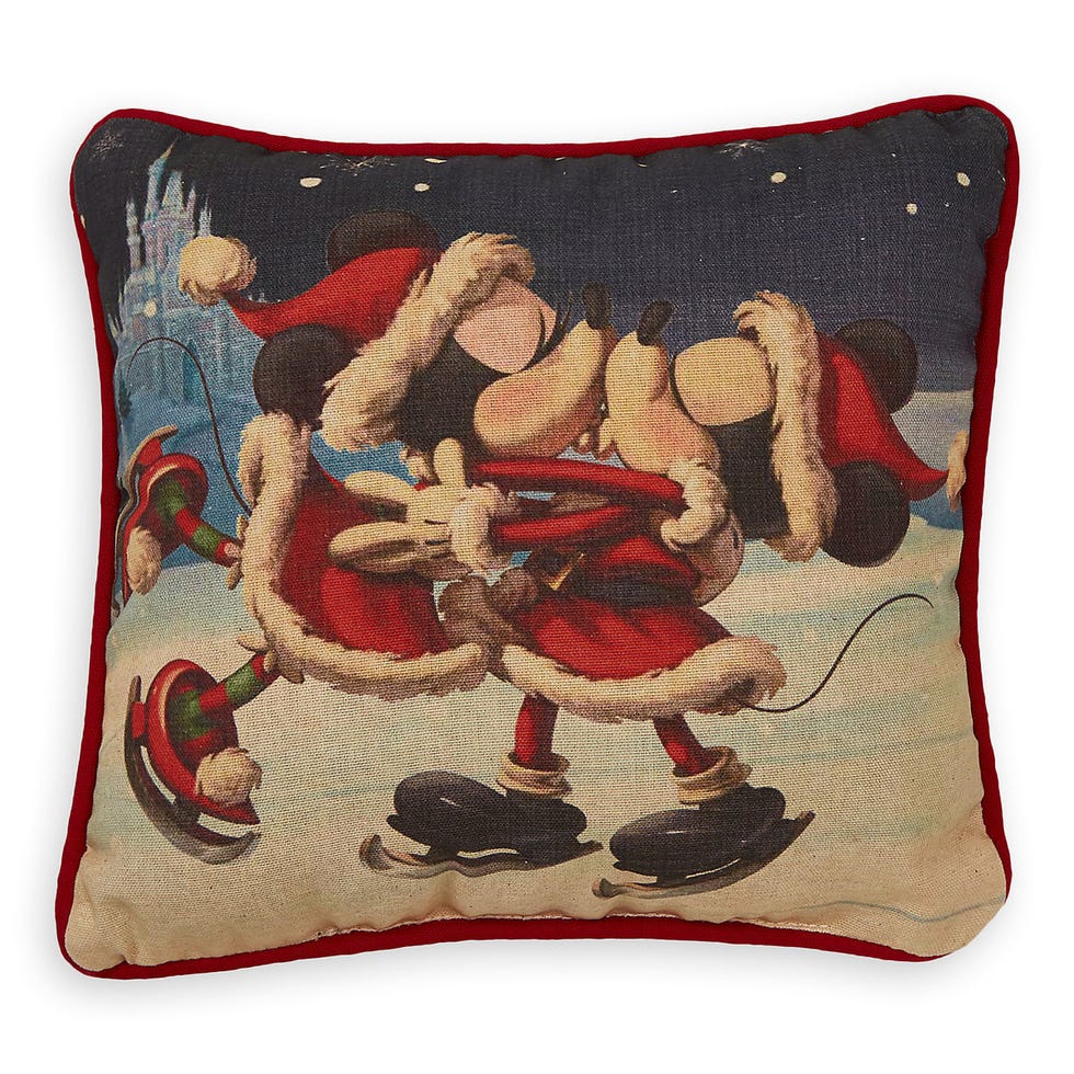 Mickey and Minnie Mouse Holiday Throw Pillow