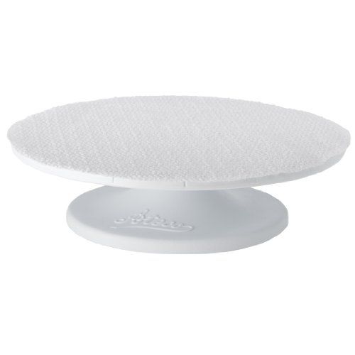 Ateco 610 Revolving Cake Decorating Stand, Plastic Turntable and Base with Non-Slip Pad, 12-Inch Round, White