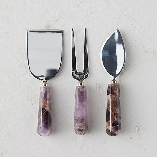 Amethyst Cheese Knife Set
