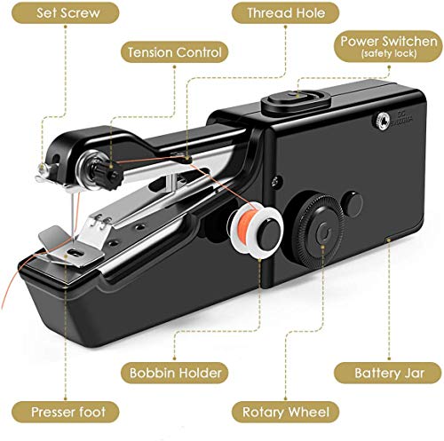 Kids Cloth Home Travel Use White TTMOW Mini Handheld Sewing Machine Quick Handy Stitch for Fabric Clothing