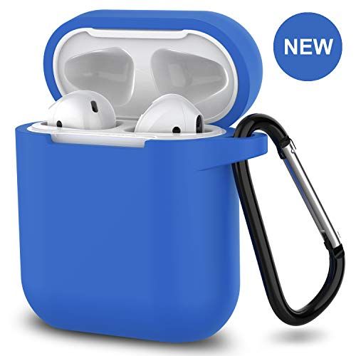 AirPods Case,SATLITOG Protective Silicone Cover Compatible with Apple AirPods 2 and 1(Not for Wireless Charging Case)(Blue)