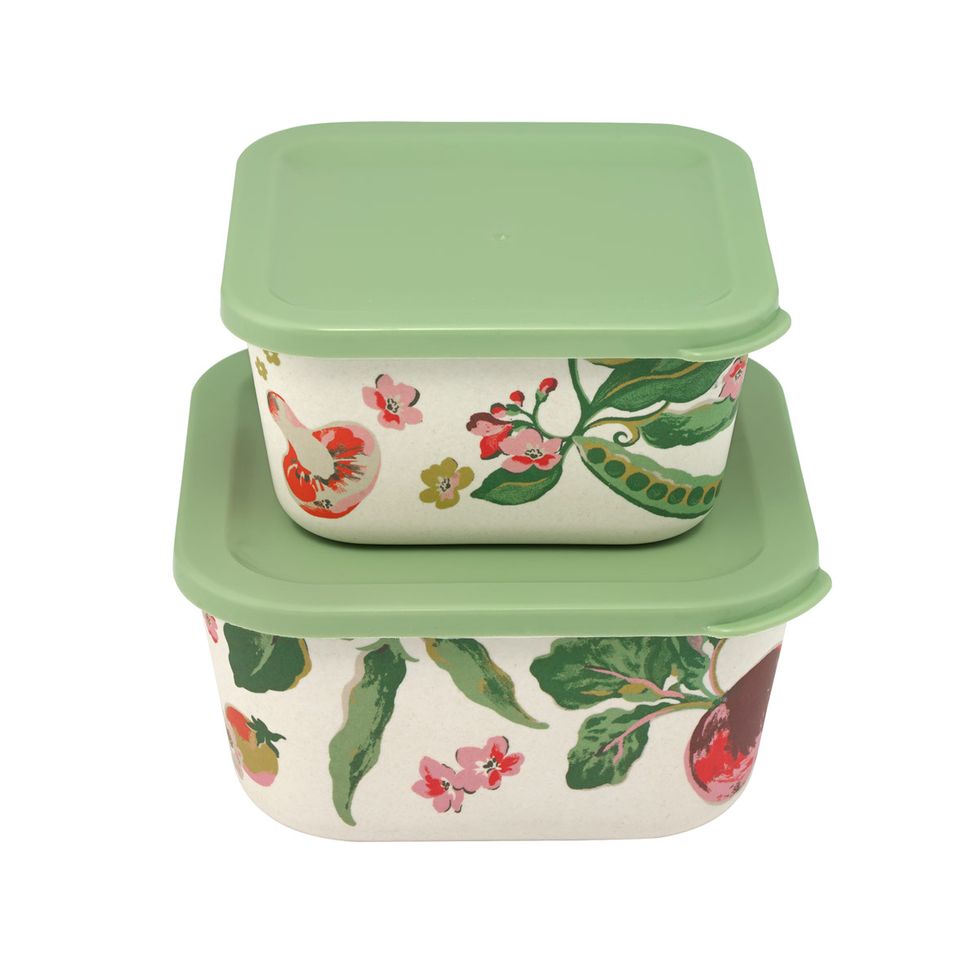 Garden Veg Set of Two Bamboo Lunch Boxes