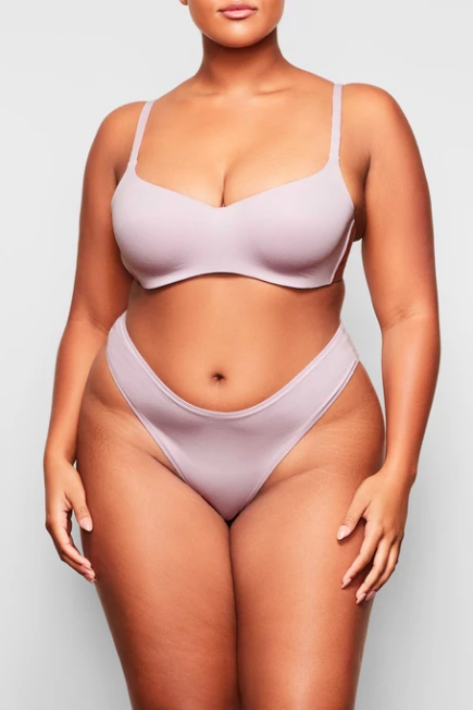Skims Cotton Dipped Thong in Mineral, Kim Kardashian Launches Cotton Skims  Collection, and TBH, It Looks a Lot Like Her Everyday Clothes