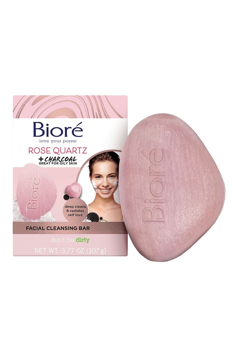Bioré Rose Quartz With Charcoal Facial Cleansing Bar