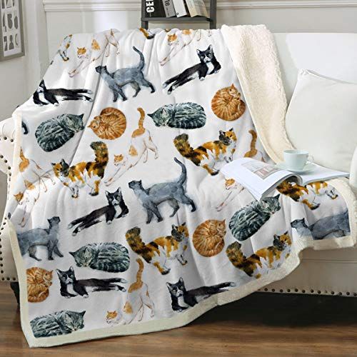 Cat Fleece Throw Blanket