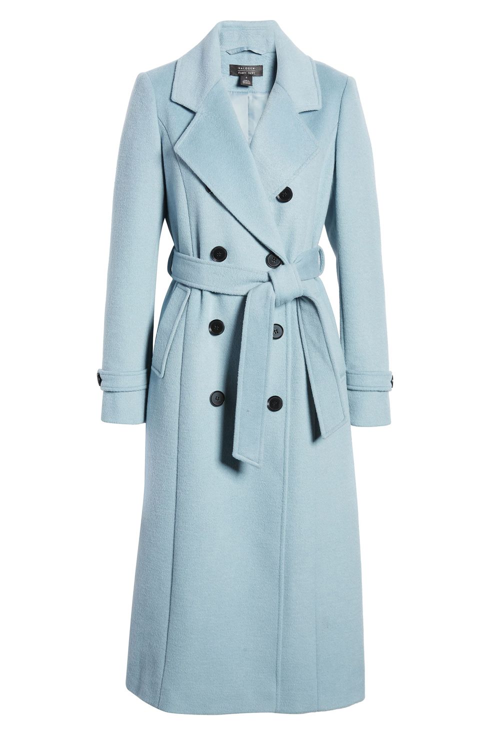 Long Wool Blend Trench Coat