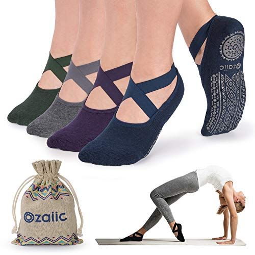 2 Pairs in Every Order Non Slip Grip Socks for Pilates, Barre, Yoga,  Pregnancy, Elderly/seniors, Hospital Socks -  Canada