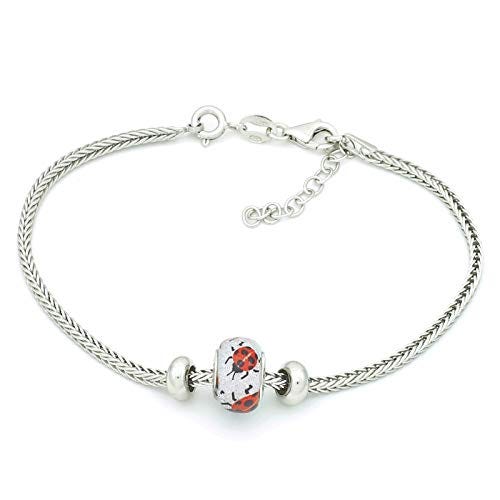 Braccialetto in Argento sterling 925 con Charms Coccinella 