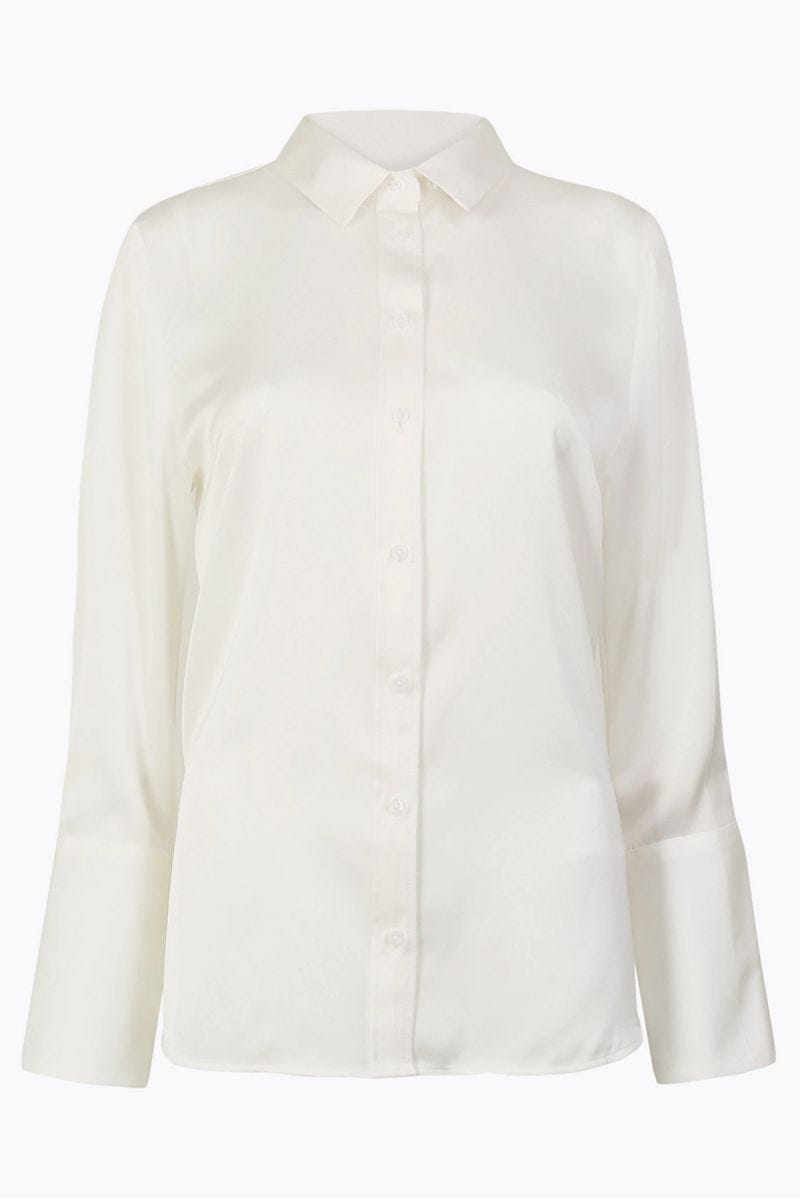 Satin Flared Cuff Shirt