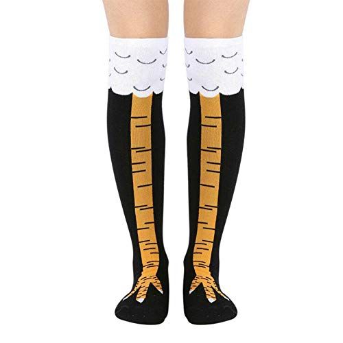 Crazy Funny Chicken Leg Knee Thight High Sock Breathable Fitness Gift