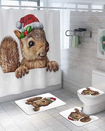 Squirrel Christmas Bathroom Set