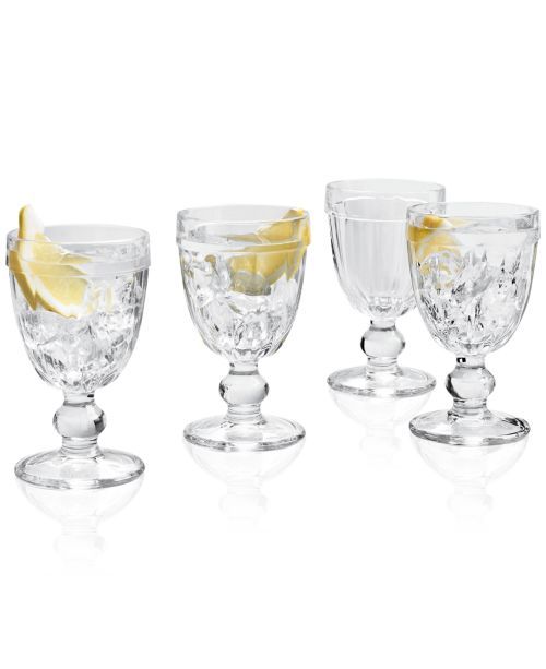 La Dolce Vita Clear Footed Goblets, Set of 4