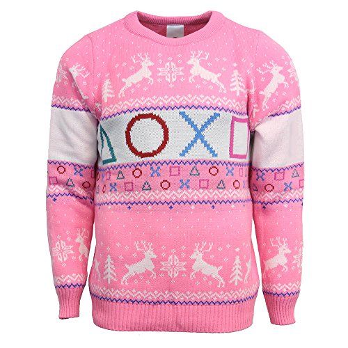 PlayStation Official Pink Christmas Jumper/Ugly Sweater - UK 3XL/ US 2XL