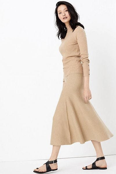 Knitted Fit & Flare Skirt 
