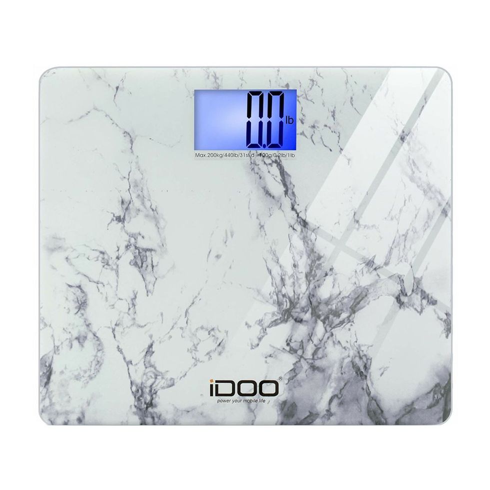 Taylor Digital Scales for Body Weight, Extra High Accurate 440 LB Capacity,  Unique Blue LCD, Bright White Finish Extra LargePlatform, 12.2 x 13.5