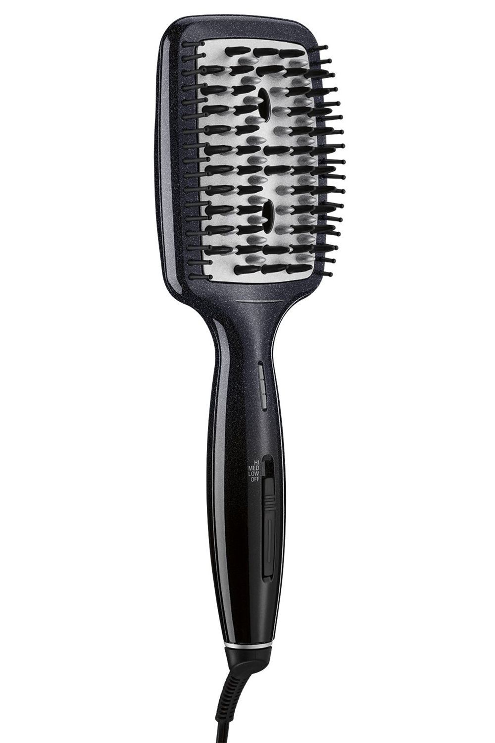 heated paddle brush straightener