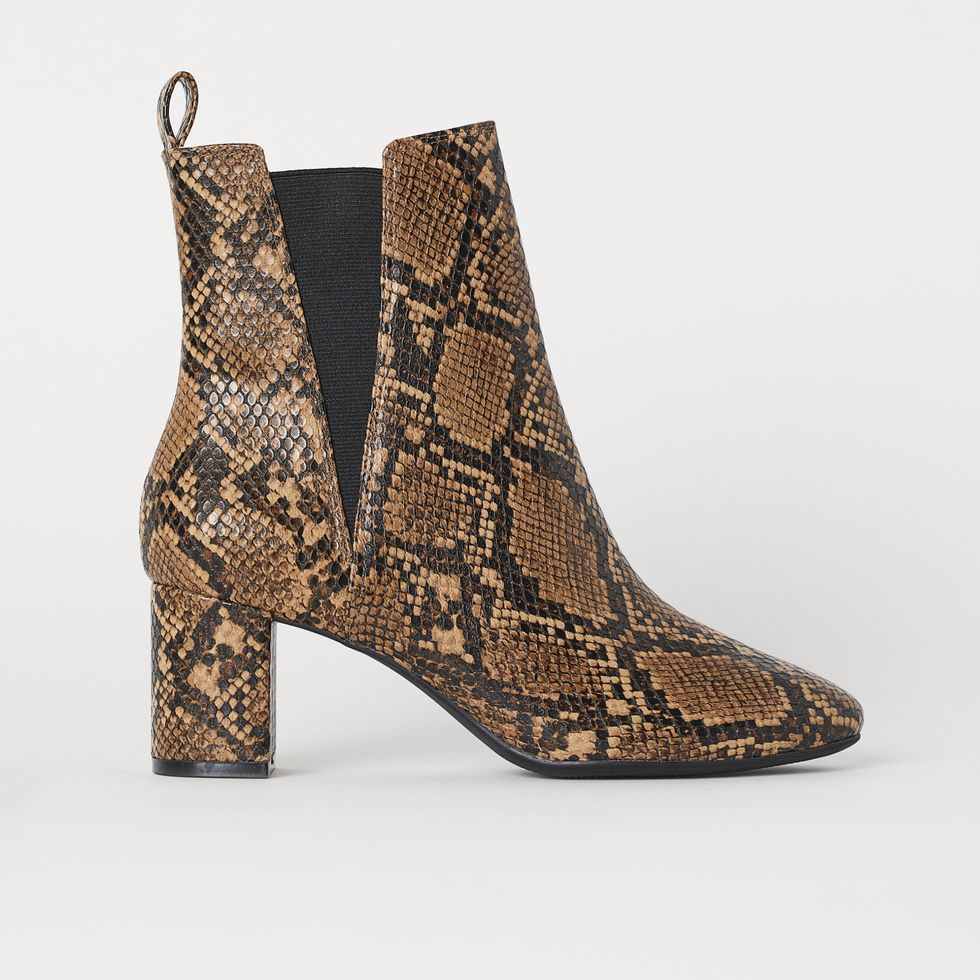 Faux Snakeskin Ankle Boots