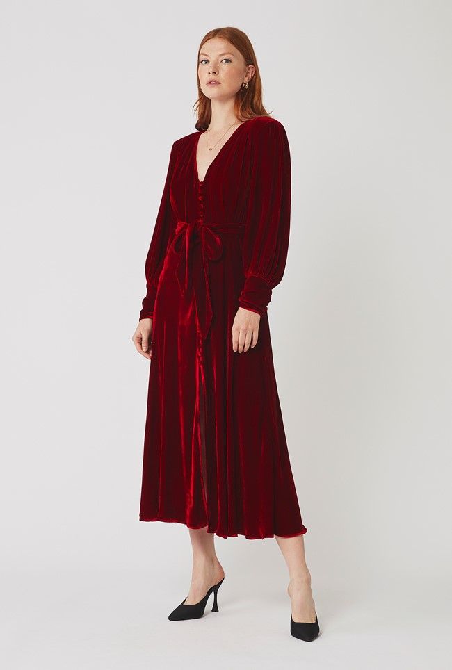 ghost red velvet dress
