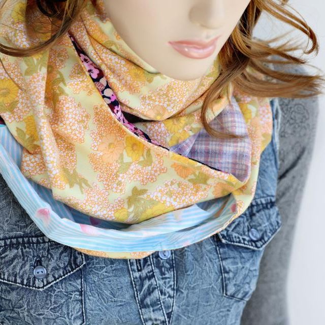 Patchwork flannel scarf