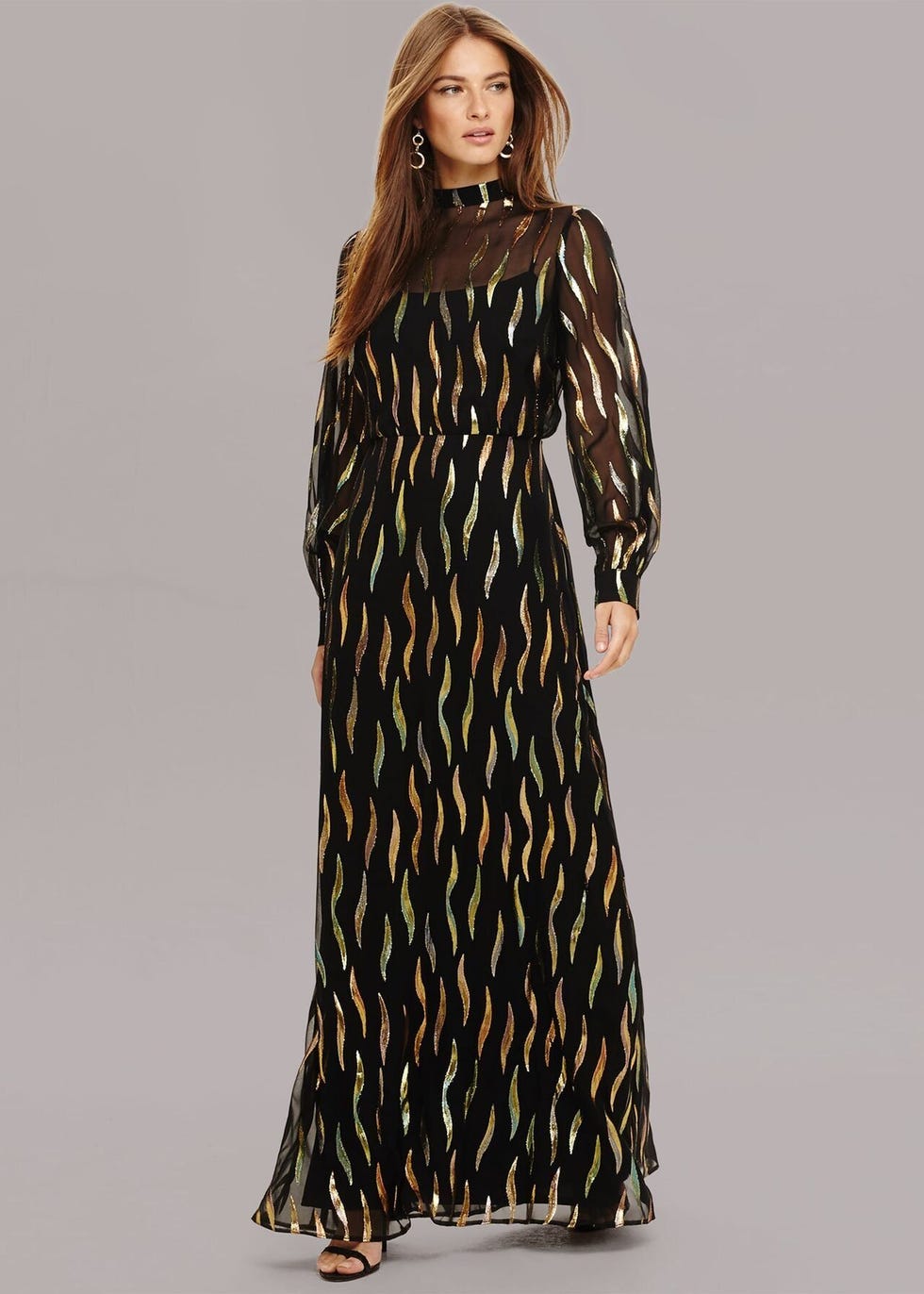 Penny Shimmer Silk Maxi Dress, £275