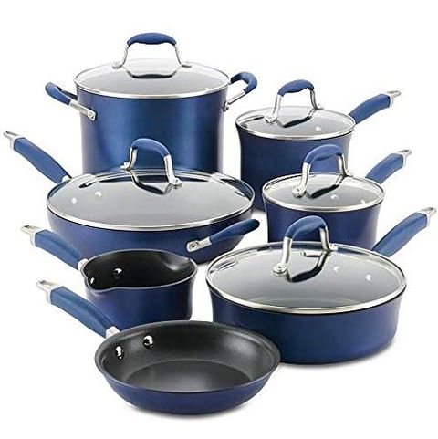 pots and pans set teal