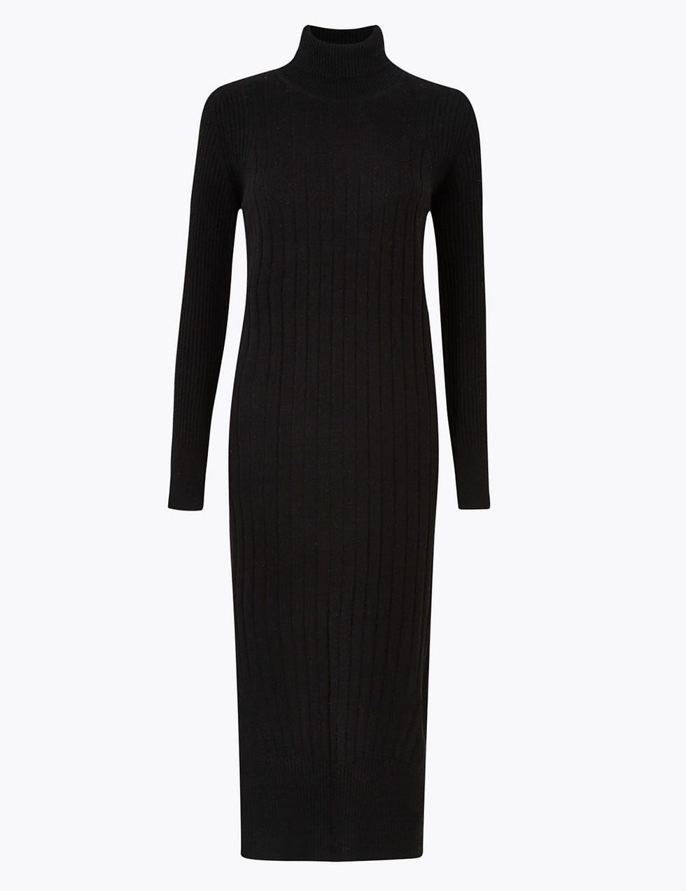Pure Cashmere Ribbed Knitted Dress