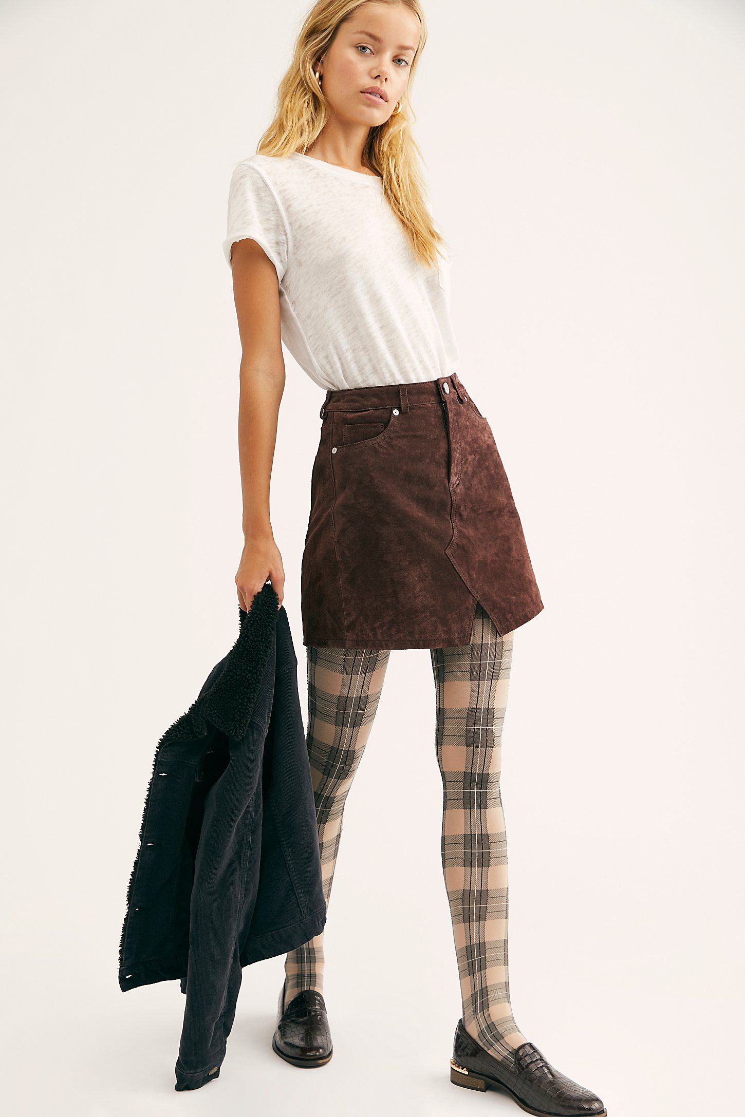 skirt with tights and booties