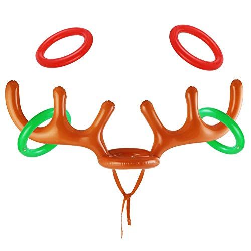 Inflatable Ring Toss Game,Family Party Games UK Reindeer Antler Throwing Games 