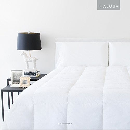 MALOUF Woven White Down and Feather Blend Comforter-Queen