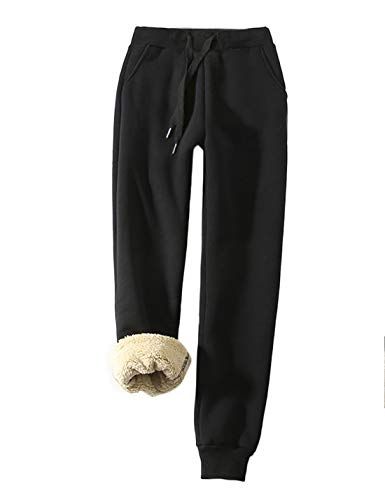 FIL Women's Track Pants Sherpa Fleece Lined Zipped Pockets Ladies Sweat  Pants